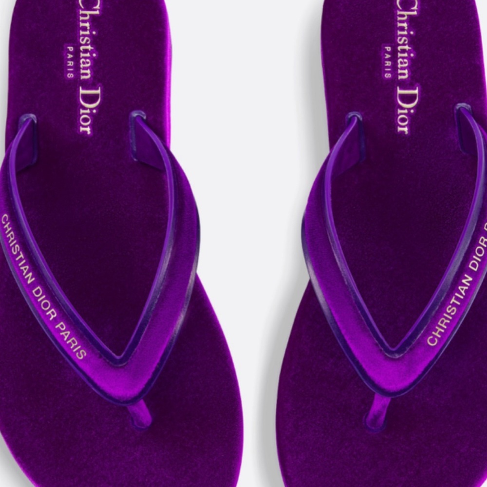 Dior velvet flip flops